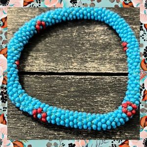 ⚠️ 5/25$ Artisan Seed bead stretch bracelet bangle w/flower design